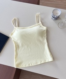 自然なボリュームと美胸を叶える、一体型カップ付きキャミソール 袖なし