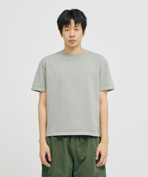 TAKEASY(テイクイージー)の「ピグメントレイヤードクロップTシャツ(グレー+インディピンク)(Tシャツ/カットソー・メンズ・その他・SMALL/MEDIUM/LARGE)」の6枚目の写真