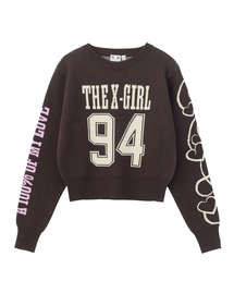 NUMBER JACQUARD COMPACT KNIT TOP