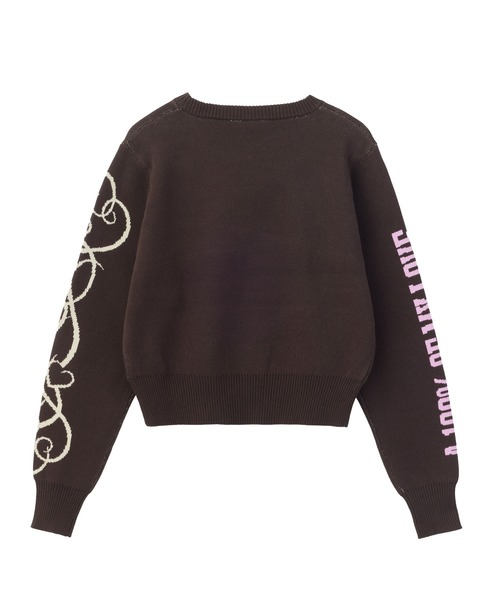 X-girl（エックスガール）の「NUMBER JACQUARD COMPACT KNIT TOP（ニット/セーター・レディース・ブラウン/ブラック・ONE SIZE）」の7枚目の写真