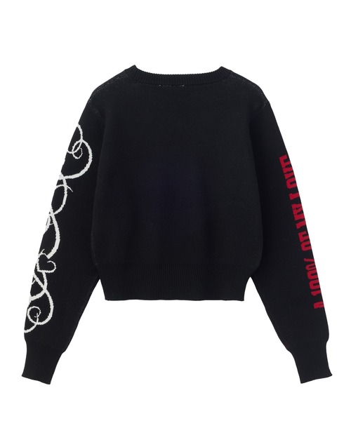 X-girl（エックスガール）の「NUMBER JACQUARD COMPACT KNIT TOP（ニット/セーター・レディース・ブラウン/ブラック・ONE SIZE）」の9枚目の写真