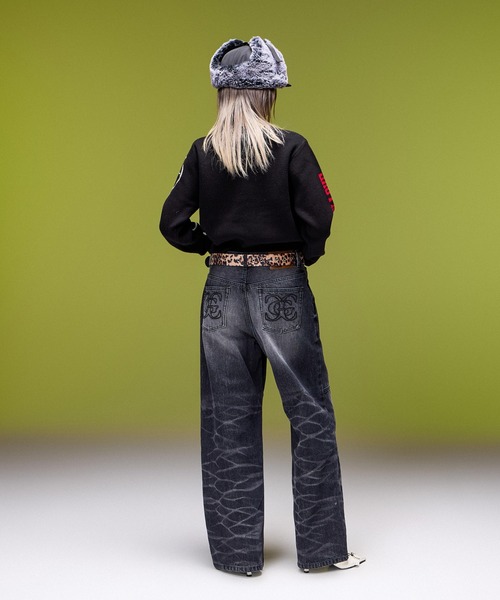 X-girl（エックスガール）の「NUMBER JACQUARD COMPACT KNIT TOP（ニット/セーター・レディース・ブラウン/ブラック・ONE SIZE）」の5枚目の写真