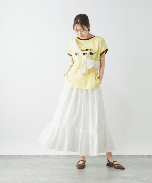GLOBAL WORK(グローバルワーク)の「ヘビロッTEEリンガーロゴ/665699(Tシャツ/カットソー・レディース・イエロー系その他3/ダークブラウン・MEDIUM/LARGE)」の7枚目の写真