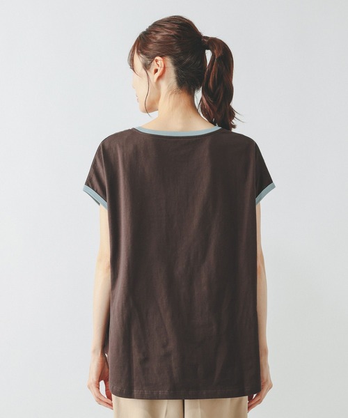 GLOBAL WORK(グローバルワーク)の「ヘビロッTEEリンガーロゴ/665699(Tシャツ/カットソー・レディース・イエロー系その他3/ダークブラウン・MEDIUM/LARGE)」の13枚目の写真