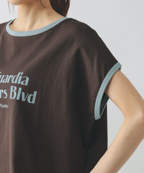 GLOBAL WORK(グローバルワーク)の「ヘビロッTEEリンガーロゴ/665699(Tシャツ/カットソー・レディース・イエロー系その他3/ダークブラウン・MEDIUM/LARGE)」の16枚目の写真