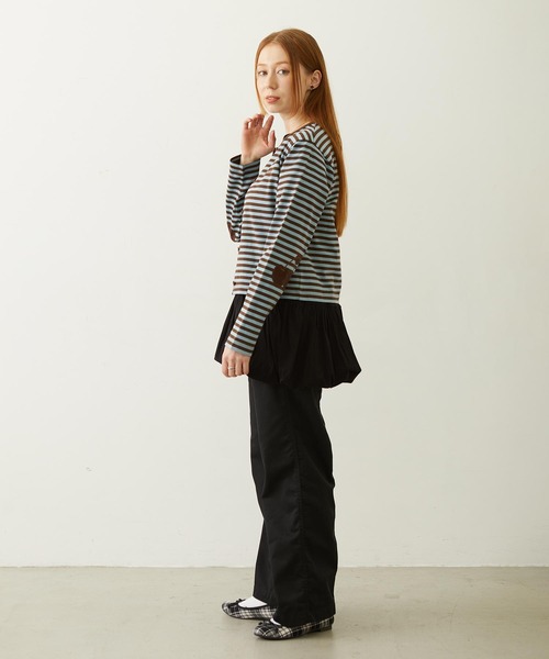 MILKFED.（ミルクフェド）の「CHERRY ELBOW CARDIGAN（カーディガン/ボレロ・レディース・チャコール/ブラウン/ライトパープル・ONE SIZE）」の10枚目の写真
