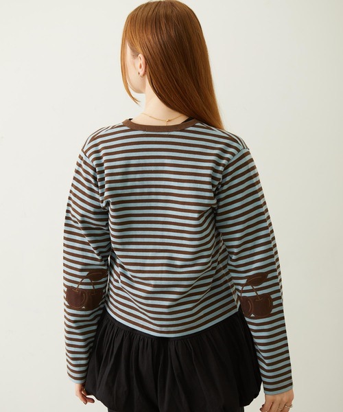 MILKFED.（ミルクフェド）の「CHERRY ELBOW CARDIGAN（カーディガン/ボレロ・レディース・チャコール/ブラウン/ライトパープル・ONE SIZE）」の8枚目の写真