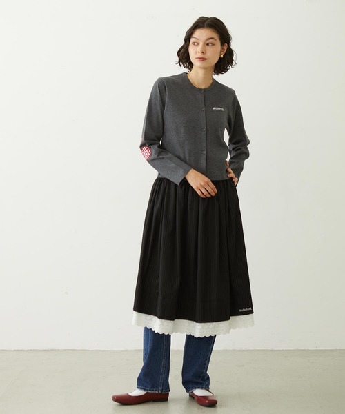 MILKFED.（ミルクフェド）の「CHERRY ELBOW CARDIGAN（カーディガン/ボレロ・レディース・チャコール/ブラウン/ライトパープル・ONE SIZE）」の20枚目の写真