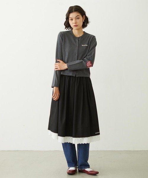 MILKFED.（ミルクフェド）の「CHERRY ELBOW CARDIGAN（カーディガン/ボレロ・レディース・チャコール/ブラウン/ライトパープル・ONE SIZE）」の21枚目の写真