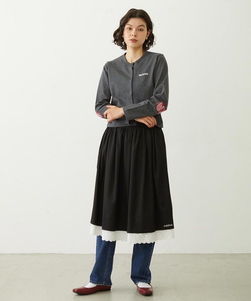 MILKFED.（ミルクフェド）の「CHERRY ELBOW CARDIGAN（カーディガン/ボレロ・レディース・チャコール/ブラウン/ライトパープル・ONE SIZE）」の22枚目の写真