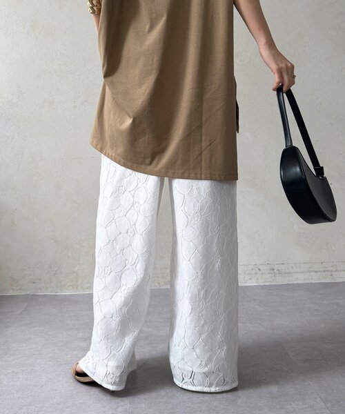 DouDou(ドゥドゥ)の「【セットアップ可能/WEB限定】デニムレースパンツ(その他パンツ・レディース・オフホワイト/ブラック・FREE)」の13枚目の写真