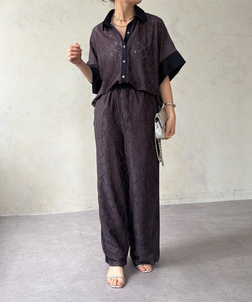DouDou(ドゥドゥ)の「【セットアップ可能/WEB限定】デニムレースパンツ(その他パンツ・レディース・オフホワイト/ブラック・FREE)」の15枚目の写真