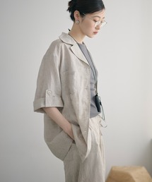 linen tailored collar shirt jacket /リネンテーラードカラーシャツジャケット