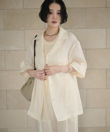 linen tailored collar shirt jacket /リネンテーラードカラーシャツジャケット