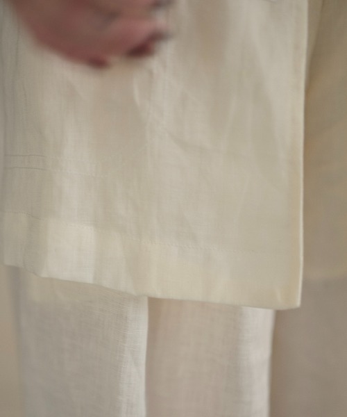 LAULEN（ローレン）の「linen tailored collar shirt jacket /リネンテーラードカラーシャツジャケット（テーラードジャケット・レディース・ベージュ/ブルー/アイボリー・FREE）」の6枚目の写真