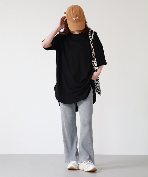 atONE（アットワン）の「ミニポケット付きオーバーサイズ無地Tシャツ 半袖（Tシャツ/カットソー・レディース・杢グレー/オフホワイト/ブラック・M）」の19枚目の写真