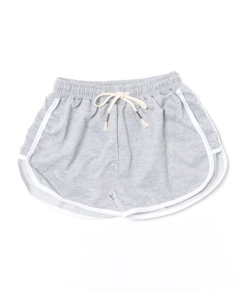 Pittok(ピットク)の「紐付きパイピングライン ショートパンツ(スウェットパンツ・レディース・ホワイト/ブラック/グレー/ピンク・MEDIUM/LARGE/X-LARGE)」の16枚目の写真