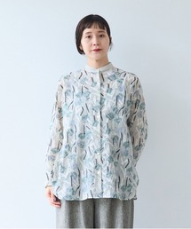 yuni | Cotton Nylon sheer blooming embroidery shirt(シャツ/ブラウス)