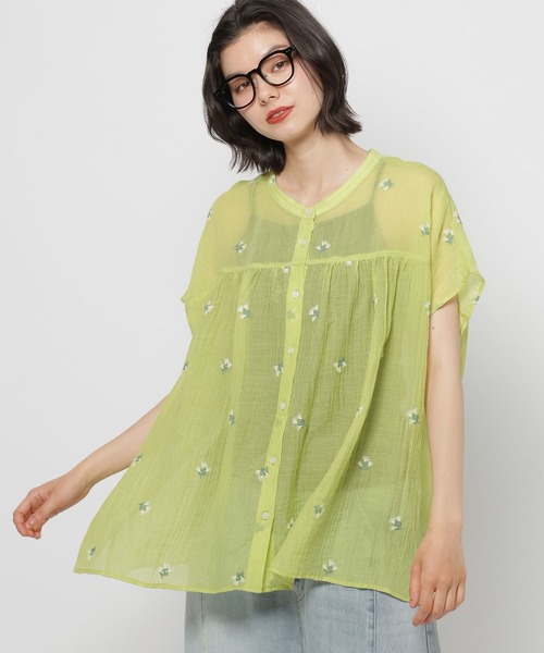 niko and...(ニコアンド)の「フラワー刺繍バンドブラウス(シャツ/ブラウス・レディース・オフホワイト/ライトグリーン/ブラック・LARGE/MEDIUM)」の14枚目の写真