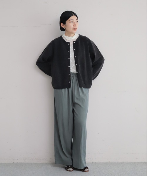 NOMBRE IMPAIR（ノンブルアンペール）の「【予約】ストレッチレース　タートルプルオーバー（Tシャツ/カットソー・レディース・グレー/ホワイト・FREE）」の12枚目の写真