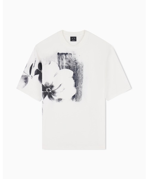ARMANI EXCHANGE(アルマーニエクスチェンジ)の「【A|X アルマーニ エクスチェンジ】フラワープリント コンフォートフィット 半袖クルーネックTシャツ/COMFORT(Tシャツ/カットソー・メンズ・オフホワイト/ダークネイビー・X-LARGE/LARGE/MEDIUM/SMALL/X-SMALL/XX-LARGE)」の9枚目の写真