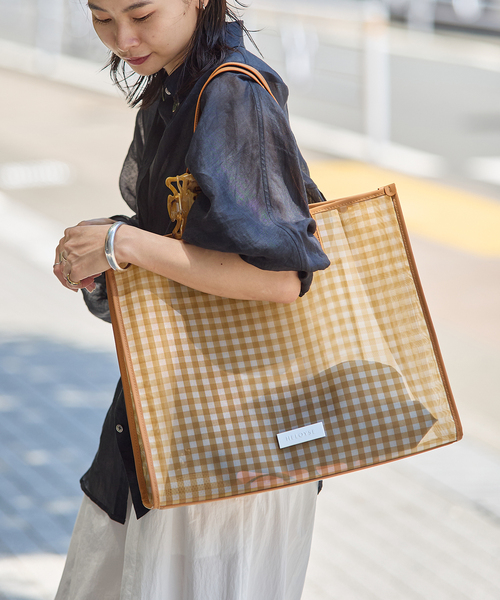 HELOYSE(エロイーズ)の「【HELOYSE/エロイーズ】 BEACH SQUARE TOTE(トートバッグ・レディース・グリーン/ブラウン/ベージュ・FREE)」の5枚目の写真