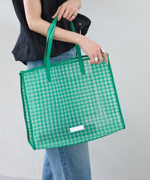HELOYSE(エロイーズ)の「【HELOYSE/エロイーズ】 BEACH SQUARE TOTE(トートバッグ・レディース・グリーン/ブラウン/ベージュ・FREE)」の6枚目の写真