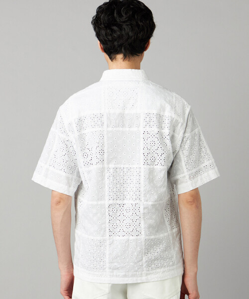 COMME CA MEN（コムサメン）の「パッチワークレース 半袖シャツ（シャツ/ブラウス・メンズ・ブラック/ホワイト・M/S/L）」の12枚目の写真