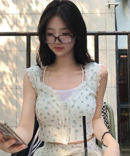 ROGIN N ROSIE(ロギンエンロージー)の「Waffle Blooming Sleeveless White(Tシャツ/カットソー・レディース・その他・SMALL/MEDIUM)」の2枚目の写真