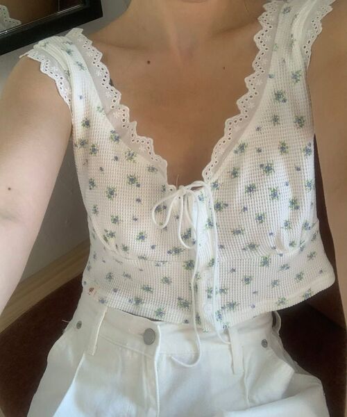 ROGIN N ROSIE(ロギンエンロージー)の「Waffle Blooming Sleeveless White(Tシャツ/カットソー・レディース・その他・SMALL/MEDIUM)」の12枚目の写真
