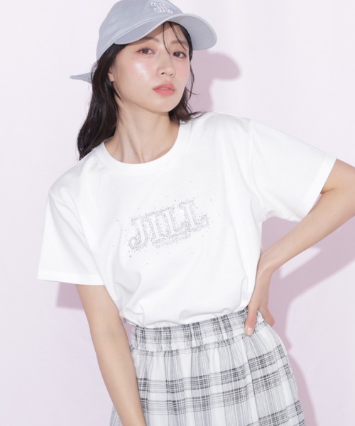 JILL by JILL STUART（ジルバイジルスチュアート）の「グラデーションストーンロゴTシャツ（Tシャツ/カットソー・レディース・ブラック/ホワイト/ピンク・FREE）」の2枚目の写真