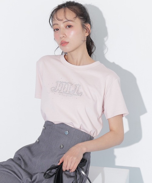 JILL by JILL STUART（ジルバイジルスチュアート）の「グラデーションストーンロゴTシャツ（Tシャツ/カットソー・レディース・ブラック/ホワイト/ピンク・FREE）」の3枚目の写真