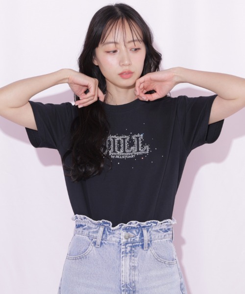 JILL by JILL STUART（ジルバイジルスチュアート）の「グラデーションストーンロゴTシャツ（Tシャツ/カットソー・レディース・ブラック/ホワイト/ピンク・FREE）」の5枚目の写真
