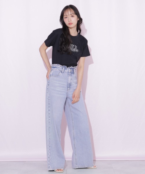 JILL by JILL STUART（ジルバイジルスチュアート）の「グラデーションストーンロゴTシャツ（Tシャツ/カットソー・レディース・ブラック/ホワイト/ピンク・FREE）」の6枚目の写真