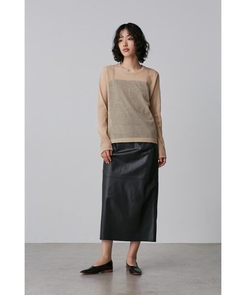 YLEVE(イレーヴ)の「YLEVE / GLOVE SHEEP LEATHER SKIRT(スカート・レディース・ブラック・2/0/1)」の1枚目の写真