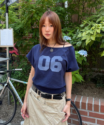 One -Shoulder T-Shirt (NAVY)