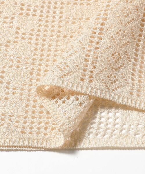 Ray BEAMS(レイビームス)の「柄編み ニット シャツ(ニット/セーター・レディース・ブラック/ナチュラル・ONE SIZE)」の5枚目の写真