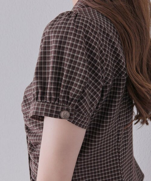 OLIVE des OLIVE(オリーブデオリーブ)の「ダブルボタンパフ袖ブラウス(シャツ/ブラウス・レディース・ドット/ブラック/ブラウン・FREE)」の12枚目の写真