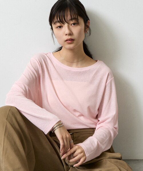 COLONY 2139(コロニートゥーワンスリーナイン)の「シアーTシャツ(Tシャツ/カットソー・レディース・ピンク/チャコールグレー/ブラック/ホワイト・FREE)」の4枚目の写真