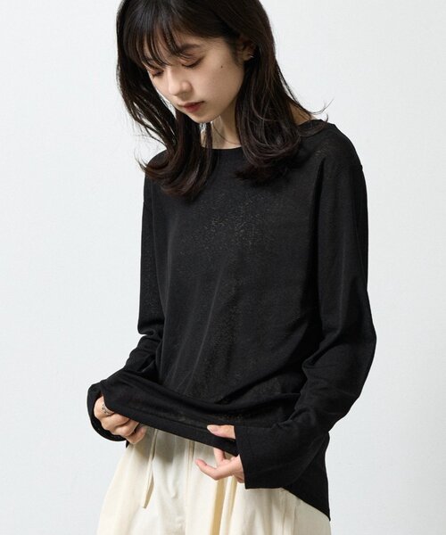 COLONY 2139(コロニートゥーワンスリーナイン)の「シアーTシャツ(Tシャツ/カットソー・レディース・ピンク/チャコールグレー/ブラック/ホワイト・FREE)」の3枚目の写真