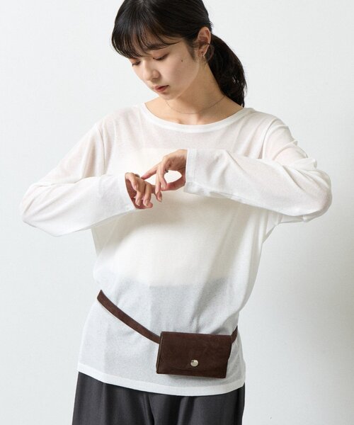 COLONY 2139(コロニートゥーワンスリーナイン)の「シアーTシャツ(Tシャツ/カットソー・レディース・ピンク/チャコールグレー/ブラック/ホワイト・FREE)」の7枚目の写真