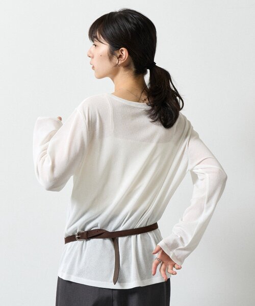 COLONY 2139(コロニートゥーワンスリーナイン)の「シアーTシャツ(Tシャツ/カットソー・レディース・ピンク/チャコールグレー/ブラック/ホワイト・FREE)」の8枚目の写真