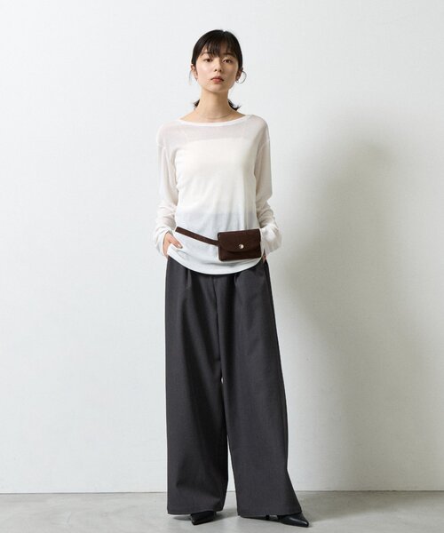 COLONY 2139(コロニートゥーワンスリーナイン)の「シアーTシャツ(Tシャツ/カットソー・レディース・ピンク/チャコールグレー/ブラック/ホワイト・FREE)」の10枚目の写真