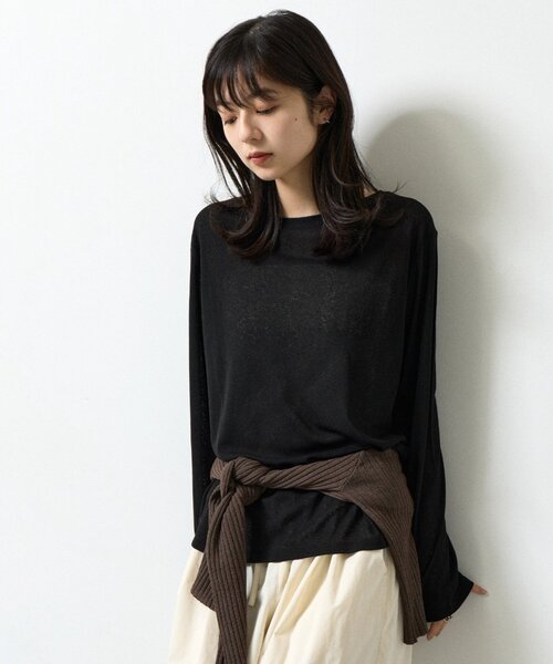 COLONY 2139(コロニートゥーワンスリーナイン)の「シアーTシャツ(Tシャツ/カットソー・レディース・ピンク/チャコールグレー/ブラック/ホワイト・FREE)」の16枚目の写真