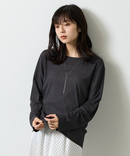 COLONY 2139(コロニートゥーワンスリーナイン)の「シアーTシャツ(Tシャツ/カットソー・レディース・ピンク/チャコールグレー/ブラック/ホワイト・FREE)」の21枚目の写真