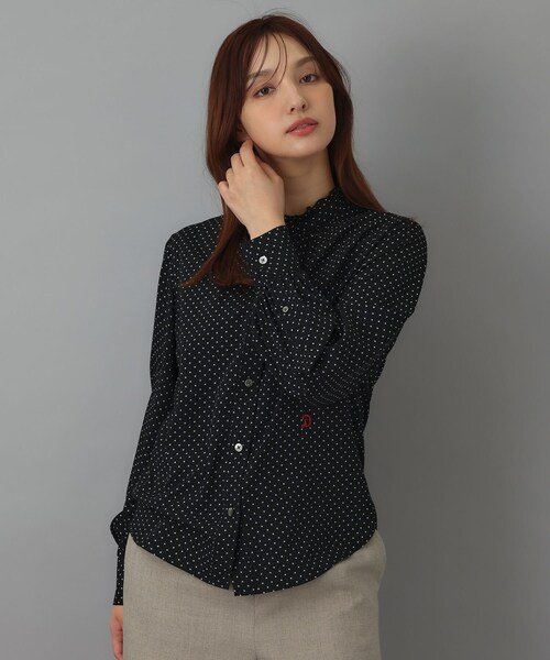 DRESSTERIOR（ドレステリア）の「スタンドフリル ドットシャツ（シャツ/ブラウス・レディース・ブラック系・38/36/34）」の7枚目の写真