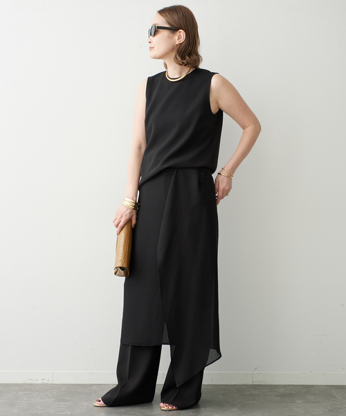 Deuxieme Classe(ドゥーズィエムクラス)の「*トリアセジョーゼット タックパンツ(スラックス・レディース・ブラック・38/34)」の22枚目の写真