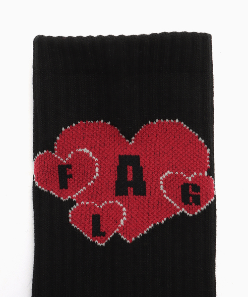 F-LAGSTUF-F（フラグスタフ）の「F-LAGSTUF-F / フラグスタフ HEART SOCKS（ソックス/靴下・メンズ・パープル/ブラック/ホワイト・FREE）」の4枚目の写真