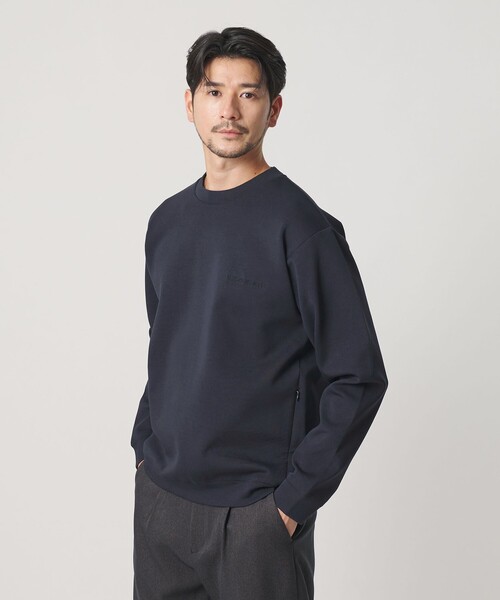 BEAUTY&YOUTH UNITED ARROWS(ビューティーアンドユースユナイテッドアローズ)の「【WEB限定 WARDROBE SMART】ダブルニット ロゴ クルーネック スウェット/セットアップ対応【抗菌・防臭】(スウェット・メンズ・その他1/ブラック/グレー/オリーブ/ネイビー・S/M/L/XL)」の4枚目の写真