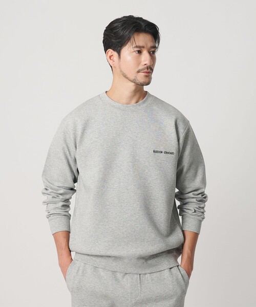 BEAUTY&YOUTH UNITED ARROWS(ビューティーアンドユースユナイテッドアローズ)の「【WEB限定 WARDROBE SMART】ダブルニット ロゴ クルーネック スウェット/セットアップ対応【抗菌・防臭】(スウェット・メンズ・その他1/ブラック/グレー/オリーブ/ネイビー・S/M/L/XL)」の2枚目の写真